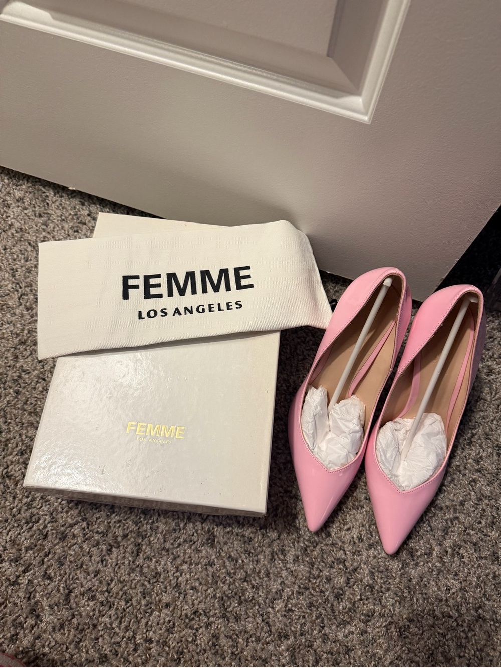 Classic Pink Patent Pointed-Toe Pumps - Picture 12 of 14